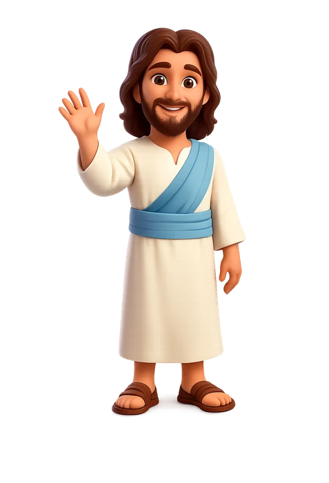 Jesus waving hello